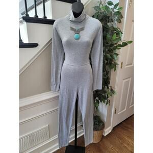Pretty Little Thing Jumpsuit Women's Size 10 Grey Viscose Long Sleeve Romper